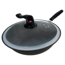 Load image into Gallery viewer, 12.6 Inch Kibhous Frying Pan with Lid, Nonstick Wok with Lid, Deep Stir Nonstick Pans, Die Cast Scratch Resistant, Smokeless Frying Pan with Glass Lid and Traditional Handle