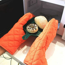 Load image into Gallery viewer, Movsou Oven Mitts 2 Pcs Set, Kitchen Oven Glove High Heat Resistant Long Flexible Thick Gloves for Cooking BBQ Kitchen Mitt Orange