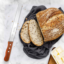 Load image into Gallery viewer, Swtroom 10 inch Bread Knife Serrated Knife Sharp Wavy Edge Bread Cutter Stainless Steel for Slicing Homemade Bread Bagels Cake