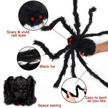 Load image into Gallery viewer, Swtroom 78.7in Giant Halloween Decorations Spider Triangular 16.4ft Giant Spider Web for Halloween Yard Decoration Party Creepy Decoration, Black