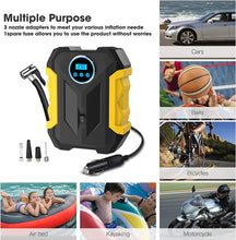 Load image into Gallery viewer, Tire Inflator Air Compressor, Portable Car Air Pump with Digital Pressure Gauge, 12V 150 PSI Cordless, Bright LED Light