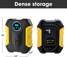 Load image into Gallery viewer, Tire Inflator Air Compressor, Portable Car Air Pump with Digital Pressure Gauge, 12V 150 PSI Cordless, Bright LED Light