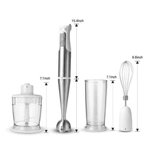 Load image into Gallery viewer, Mighty Rock Immersion Hand Blender Stick Blender Handheld Mixer for Soup Smoothie Baby Food BPA Free with Whisk Beaker Chopper Bowl