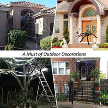 Load image into Gallery viewer, Swtroom 78.7in Giant Halloween Decorations Spider Triangular 16.4ft Giant Spider Web for Halloween Yard Decoration Party Creepy Decoration, Black