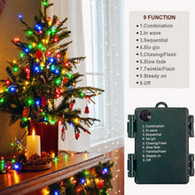 Load image into Gallery viewer, 4 Pack Christmas Tree String Lights Christmas Fairy Lights Multicolor LED with 8 Modes Battery Operated Indoor Outdoor Waterproof Lights