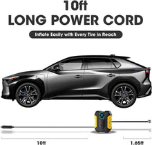 Load image into Gallery viewer, Tire Inflator Air Compressor, Portable Car Air Pump with Digital Pressure Gauge, 12V 150 PSI Cordless, Bright LED Light