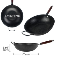 Load image into Gallery viewer, Kibhous Antiskid Non-Stick Pan, 12.5 Inch Stone Coated Frying Pan, Bakelite Handle Antiskid Frying Woks, Black