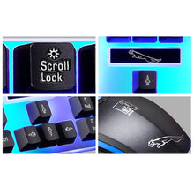 Load image into Gallery viewer, Gaming Keyboard and Mouse Combo, Mighty Rock LED Rainbow Backlit Keyboard with 104 Key Computer PC Gaming Keyboard for PC/Laptop (Black)