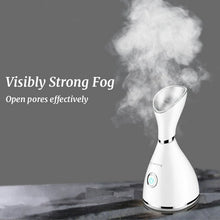 Load image into Gallery viewer, Facial Steamer Personal Vaporizer Touch switch Warm Cold Mist for Moisturizing Home Humidifier Portable Home Skin Spa Steamers Ideal Gift White