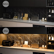 Load image into Gallery viewer, Kibhous 6 Pcs LED Under Cabinet Lights Rigid Bar Kit, Can Plugged or Directly Connected to an LED Driver, Super Bright Connectable Lighting Strip Suitable for Kitchen Cabinets, Counters, Warm White