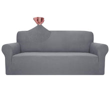 Load image into Gallery viewer, kibhous super stretch sofa cover universal sofa cover for 3 people, soft washable with elasticated bottom, suitable for pets children
