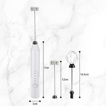 Load image into Gallery viewer, Milk Frother Wand Drink Mixer - Handheld Milk Frother Electric Whisk - Easy-Clean Stainless Steel Frother Wand & Mini Blender - Electric Coffee Frother for Milk Coffee Lattes
