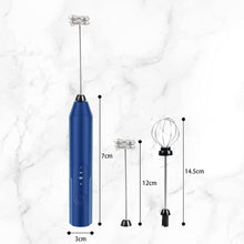 Load image into Gallery viewer, Milk Frother Wand Drink Mixer - Handheld Milk Frother Electric Whisk - Easy-Clean Stainless Steel Frother Wand & Mini Blender - Electric Coffee Frother for Milk Coffee Lattes