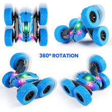 Load image into Gallery viewer, Remote Control Car Double Sided 360°Rotating 4WD RC Cars with Headlights 2.4GHz Electric Race Stunt Toy Car Rechargeable Toy Cars for Boys Girls Birthday (Blue)
