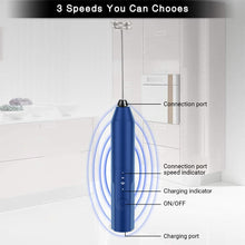 Load image into Gallery viewer, Milk Frother Wand Drink Mixer - Handheld Milk Frother Electric Whisk - Easy-Clean Stainless Steel Frother Wand & Mini Blender - Electric Coffee Frother for Milk Coffee Lattes