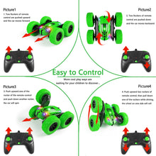 Load image into Gallery viewer, RC Cars, Remote Control Car 2.4Ghz Stunt Car with Double Sided 360 Flips, Rechargeable 4WD Off Road RC Car Toys for Kids (Green)