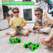 Load image into Gallery viewer, RC Cars, Remote Control Car 2.4Ghz Stunt Car with Double Sided 360 Flips, Rechargeable 4WD Off Road RC Car Toys for Kids (Green)
