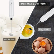 Load image into Gallery viewer, Milk Frother Wand Drink Mixer - Handheld Milk Frother Electric Whisk - Easy-Clean Stainless Steel Frother Wand & Mini Blender - Electric Coffee Frother for Milk Coffee Lattes