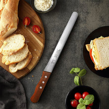Load image into Gallery viewer, Swtroom 10 inch Bread Knife Serrated Knife Sharp Wavy Edge Bread Cutter Stainless Steel for Slicing Homemade Bread Bagels Cake