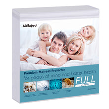 Load image into Gallery viewer, Waterproof Mattress Protector Full Size - 100% Organic Cotton Hypoallergenic Breathable Mattress Pad Cover, 18” Deep Pocket, Vinyl Free - 54”x75”