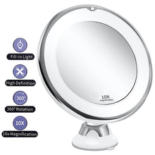 Load image into Gallery viewer, Meidong 10x Magnifying Lighted Makeup Mirror with 360° Rotation, Touch Sensor Control, Natural Daylight LED Light, Powerful Locking Suction Cup, Cosmetic Mirror for Home, Bathroom, Vanity and Travel