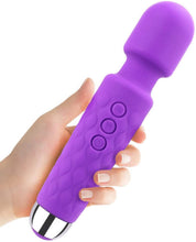 Load image into Gallery viewer, Mighty Rock Personal Massager Wand Massager Powerful with 20 Vibrating Patterns 8 Speeds Body Massager Cordless USB Rechargeable for Back Neck Shoulder Sports Recovery, Purple