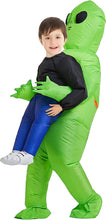 Load image into Gallery viewer, Halloween Inflatable Costume Kids Alien Costume Halloween Alien Blow Up Costumes Alien, Suit for Kids Teenagers, for Christmas and Halloween, Green