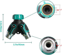 Load image into Gallery viewer, Aedavey 2 Way Hose Splitter, 2 Way Water Splitter Heavy Duty, Garden Faucet, Faucet Splitter, Hose and Splitter, Garden Hose and Splitter, Hose Bib Splitter, with Shut off Valve