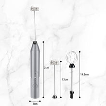Load image into Gallery viewer, Milk Frother Wand Drink Mixer - Durable Handheld Milk Frother Electric Whisk - Easy-Clean Stainless Steel Frother Wand & Mini Blender - Electric Coffee Frother for Milk Coffee Lattes