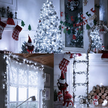 Load image into Gallery viewer, Christmas String Lights Twinkle Cluster Lights 82Ft 200Led 8 Modes Timer Memory Function for Christmas Party Garden Cool White