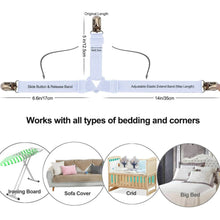 Load image into Gallery viewer, kibhous Bed Sheet Holder Straps Fitted Sheet Keepers Bedsheet Holders Fasteners -White , 4 Pack