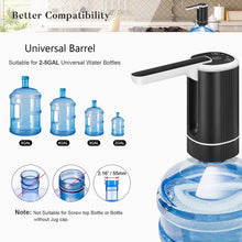 Load image into Gallery viewer, Uncahome Water Dispenser for 5 Gallon Bottle, Rechargeable Portable Electric Water Bottle Pump, Foldable Automatic Water Jug Pump for for Home, Office & Camping (Black)