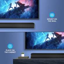 Load image into Gallery viewer, TV Sound Bar, Sound Bars for Smart TV Bluetooth 5.0 Soundbar 50W 17Inch Small Soundbars with HDMI-ARC/Optical/AUX Connection, TV Soundbar Surround Sound Bars for Home Theater Audio