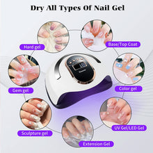 Load image into Gallery viewer, Meidong Gel Dryer Lamp for Manicure UV LED Nail Dryer Smart Sensor LCD Display Nail Lamp 168W Powerful Professional Lamp For Drying Nails