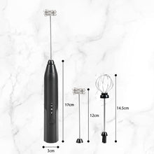 Load image into Gallery viewer, Mighty Rock Electric Milk Frother Handheld Milk Foamer with USB Rechargeable Coffee Frother 3 Speeds Milk Whisk 2 in 1 Egg Beater Perfect for Coffee, Latte, Cappuccino, Silver