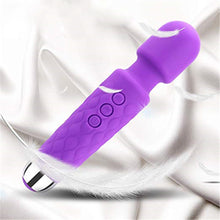 Load image into Gallery viewer, Mighty Rock Personal Massager Wand Massager Powerful with 20 Vibrating Patterns 8 Speeds Body Massager Cordless USB Rechargeable for Back Neck Shoulder Sports Recovery, Purple