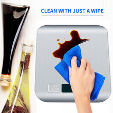 Load image into Gallery viewer, Food Scale 22lb Digital Kitchen Scale with 1g/0.05oz Precise Graduation, 5 Units LCD Display Scale for Cooking/Baking in KG, G, oz, ml, and lb, Easy Clean Stainless Steel and Tempered Glass