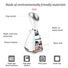 Load image into Gallery viewer, Facial Steamer Personal Vaporizer Touch switch Warm Cold Mist for Moisturizing Home Humidifier Portable Home Skin Spa Steamers Ideal Gift White