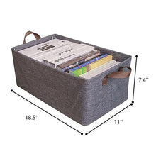 Load image into Gallery viewer, Kibhous 3 Pcs Fabric Storage Bins, 25L Foldable Storage Cubes with Steel Frame Support, Foldable Wardrobe Storage Box Pocket, Dark Gray