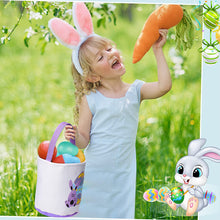 Load image into Gallery viewer, Movsou Easter Bunny Basket Bags for Kids Canvas Eggs Hunt Bag Rabbit Easter Basket for Kids Easter Hunting