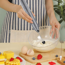 Load image into Gallery viewer, Milk Frother Wand Drink Mixer - Durable Handheld Milk Frother Electric Whisk - Easy-Clean Stainless Steel Frother Wand & Mini Blender - Electric Coffee Frother for Milk Coffee Lattes