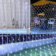 Load image into Gallery viewer, LED Christmas Net Lights,12ft x 5ft 360 LED 8 Modes Bush Mesh Lights Connectable,with Timer Waterproof for Christmas Indoor Outdoor Holiday Lighting Decorations, White