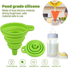 Load image into Gallery viewer, kibhous Kitchen Funnel Set Silicone Collapsible Foldable Funnel Kitchen Gadgets Canning Food Funnel for Wide Mouth Jar Large Medium Small 4 Pack