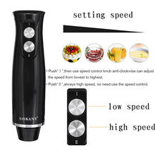 Load image into Gallery viewer, Immersion Hand Blender 4-in-1 500W Stick Blender with Chopper Beaker Whisk 2 Speed for Smoothies Shakes Sauces,Black