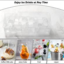 Load image into Gallery viewer, Kibhous 4 Pcs Ice Cube Trays with Lid and Bin, Silicone Plastic Ice Cube Molds for Freezer with Ice Box (72 Ice Cubes)