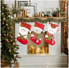 Load image into Gallery viewer, Swtroom 3 Pack 18'' Christmas Stockings Decor with 3D Santa Claus Snowman Reindeer Socks for Xmas Decor Party Gifts
