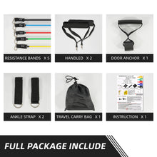 Load image into Gallery viewer, kibhous Resistance Bands Set Exercise Bands with Handles Heavy Resistance Training Physical Therapy Home Workouts