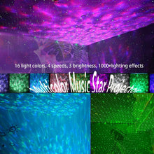 Load image into Gallery viewer, Star Projector Galaxy Light Projector with Remote & Bluetooth Speaker, Multiple Colors Dynamic Projections Star Night Light Projector for Kids Adults Bedroom, Space Lights for Bedroom Decor Aesthetic