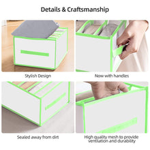 Load image into Gallery viewer, 3 Pcs Foldable Closet Organizers, Wardrobe Clothes Organizer, 7 Grids Closet Organizers and Storage, Drawer Organizer Storage for Jeans, T-Shirts, Underwear, Linen Organizer, Green