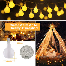 Load image into Gallery viewer, Globe String Lights 33 Feet 100 Led, Ball String Lights Indoor/Outdoor Waterproof Decorative Light, Battery Powered Starry Fairy String Lights for Bedroom, Patio, Garden, Party, Wedding, Warm White